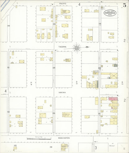 Sanborn Fire Insurance Map from Kennewick, Benton County, Washington (1909), Sheet #0009 - Complete Map Set gallery image, historic Sanborn map, vintage wall art, Washington Washington