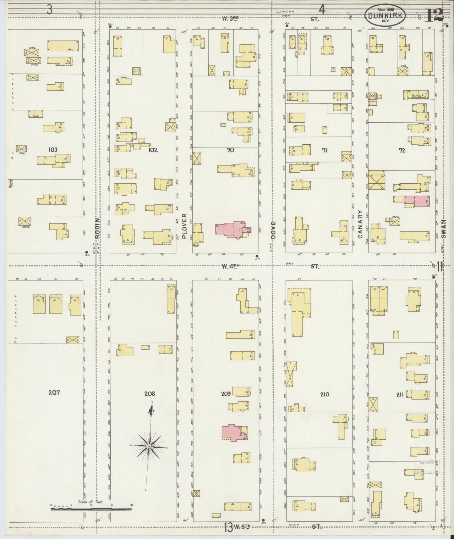 Sanborn Fire Insurance Map from Dunkirk, Chautauqua County, New York (1898), Sheet #0012 - Complete Map Set gallery image, historic Sanborn map, vintage wall art, New York New York