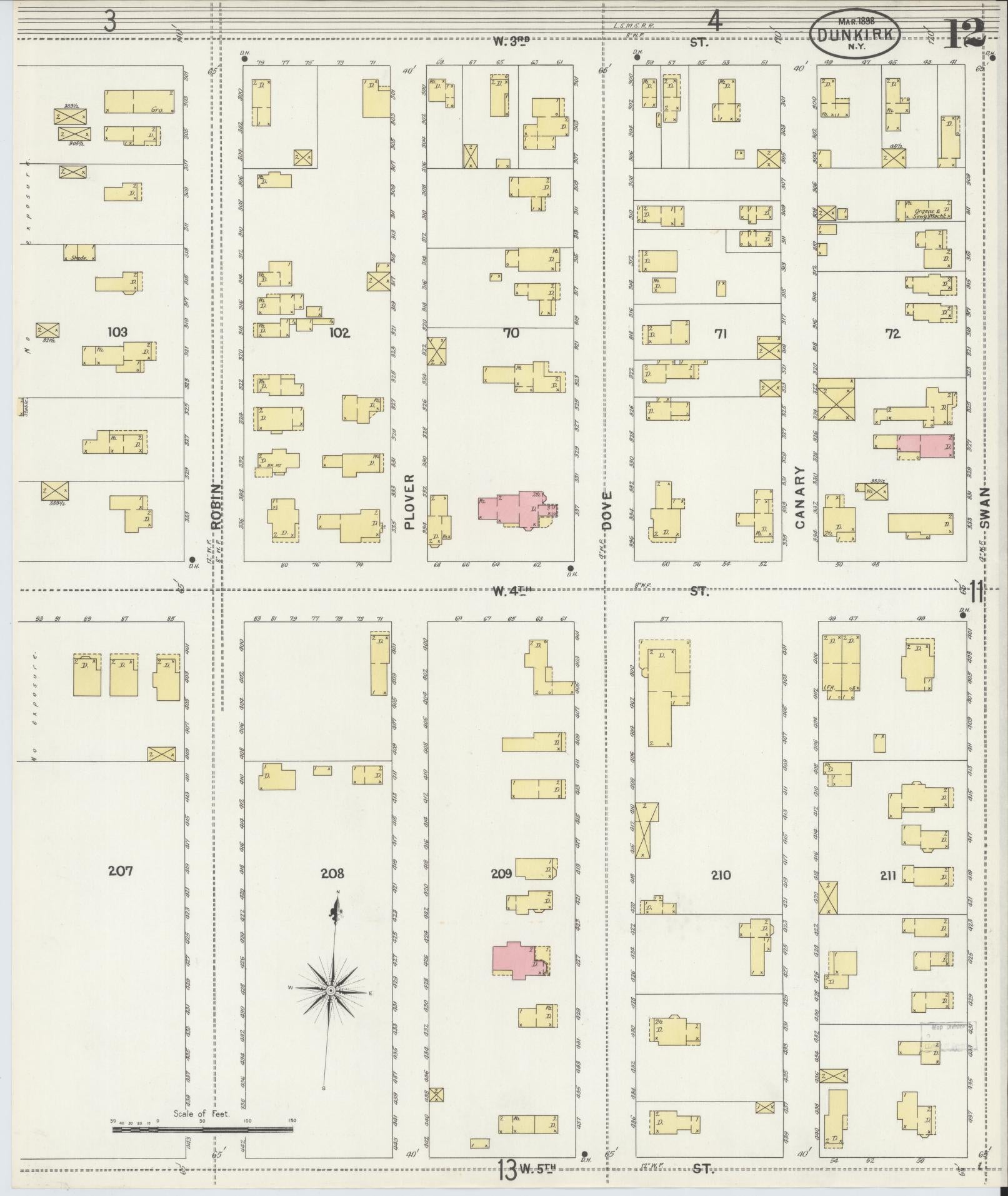 Sanborn Fire Insurance Map from Dunkirk, Chautauqua County, New York (1898), Sheet #0012 - Complete Map Set gallery image, historic Sanborn map, vintage wall art, New York New York