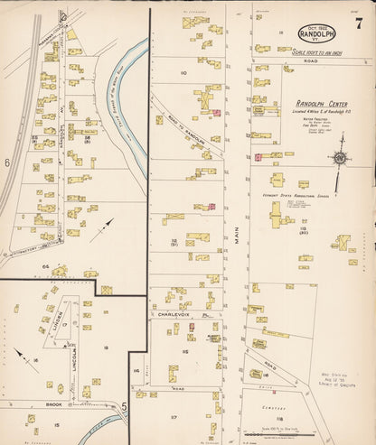 Sanborn Fire Insurance Map from Randolph, Orange County, Vermont (1922), Sheet #0007 - Complete Map Set gallery image, historic Sanborn map, vintage wall art, Vermont Vermont
