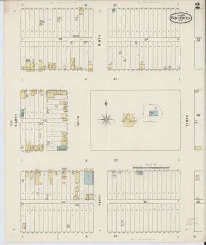 Sanborn Fire Insurance Map from Pond Creek, Grant County, Oklahoma (1895), Sheet #0002 - Complete Map Set gallery image, historic Sanborn map, vintage wall art, Oklahoma Oklahoma