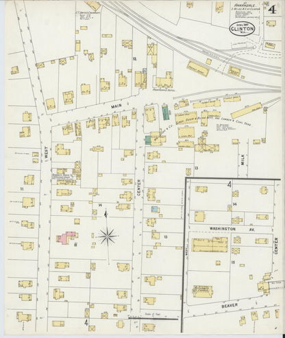 Sanborn Fire Insurance Map from Clinton, Hunterdon County, New Jersey (1897), Sheet #0004 - Complete Map Set gallery image, historic Sanborn map, vintage wall art, New Jersey New Jersey