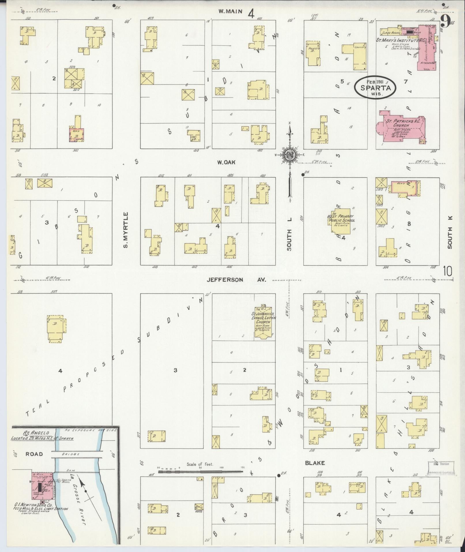 Sanborn Fire Insurance Map from Sparta, Monroe County, Wisconsin (1911), Sheet #0009 - Complete Map Set gallery image, historic Sanborn map, vintage wall art, Wisconsin Wisconsin