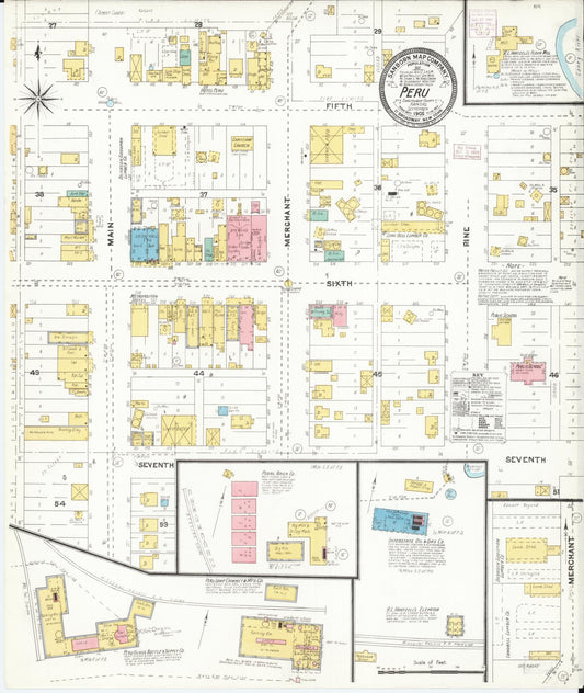 Sanborn Fire Insurance Map from Peru, Chautauqua County, Kansas (1905), Sheet #0001 - Historic Sanborn Fire Insurance Map Print, vintage old map wall art, antique decor, genealogy gift, Kansas Kansas map