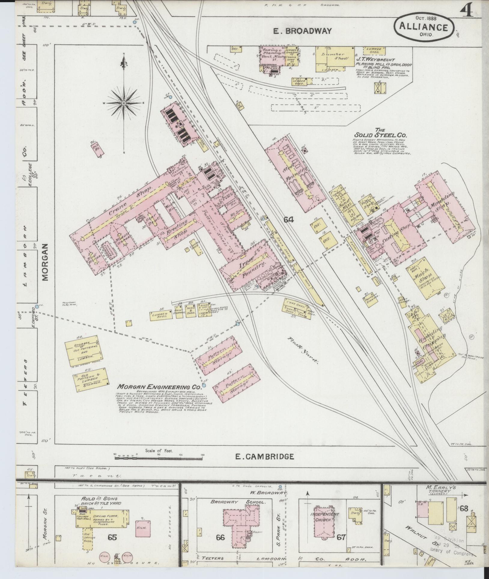Sanborn Fire Insurance Map from Alliance, Stark County, Ohio (1888), Sheet #0004 - Complete Map Set gallery image, historic Sanborn map, vintage wall art, Ohio Ohio