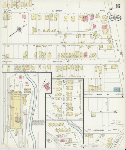 Sanborn Fire Insurance Map from Uniontown, Fayette County, Pennsylvania (1914), Sheet #0016 - Complete Map Set gallery image, historic Sanborn map, vintage wall art, Pennsylvania Pennsylvania