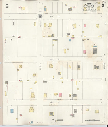 Sanborn Fire Insurance Map from Douglas, Cochise County, Arizona (1947), Sheet #0005 - Complete Map Set gallery image, historic Sanborn map, vintage wall art, Arizona Arizona