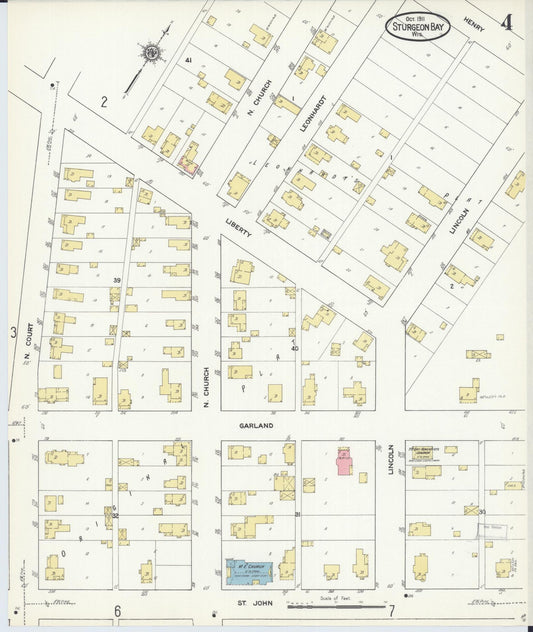 Sanborn Fire Insurance Map from Sturgeon Bay, Door County, Wisconsin (1911), Sheet #0004 - Historic Sanborn Fire Insurance Map Print, vintage old map wall art, antique decor, genealogy gift, Wisconsin Wisconsin map