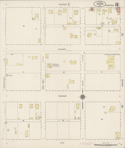 Sanborn Fire Insurance Map from Suisun, Solano County, California (1920), Sheet #0008 - Complete Map Set gallery image, historic Sanborn map, vintage wall art, California California