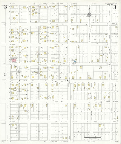 Sanborn Fire Insurance Map from Cross Plains, Callahan County, Texas (1939), Sheet #0003 - Complete Map Set gallery image, historic Sanborn map, vintage wall art, Texas Texas