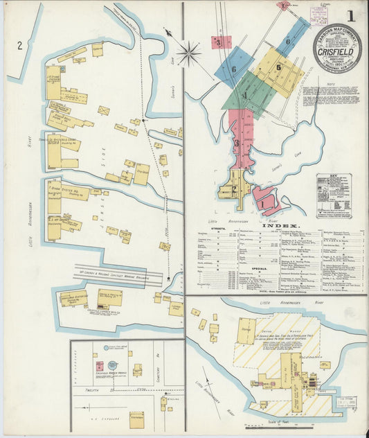 Complete Set - Somerset, Maryland - 1904 - Sanborn Fire Insurance Map (All Sheets) - Complete Set of 6 Sanborn map sheets