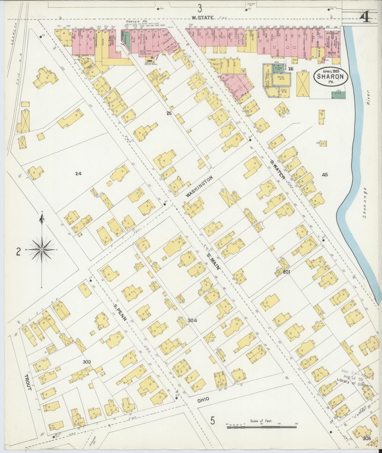 Sanborn Fire Insurance Map from Sharon, Mercer County, Pennsylvania. (1903), Sheet 4 – Historic Sanborn Fire Insurance Map Print
