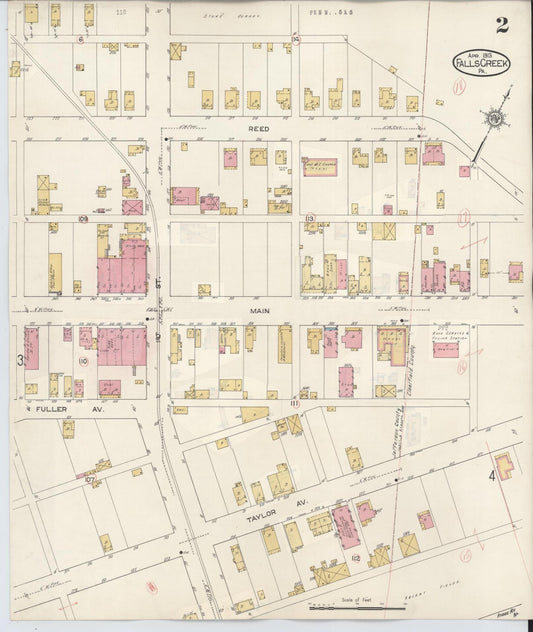 Sanborn Fire Insurance Map from Falls Creek, Jefferson And Clearfield Counties, Pennsylvania (1934), Sheet #0002 - Historic Sanborn Fire Insurance Map Print, vintage old map wall art, antique decor, genealogy gift, Pennsylvania Pennsylvania map