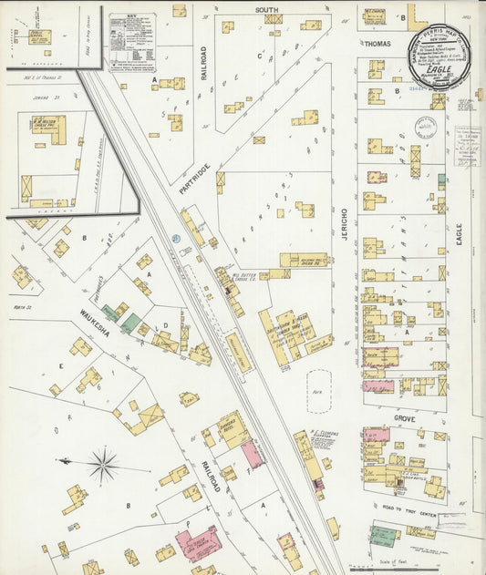 Sanborn Fire Insurance Map from Eagle, Waukesha County, Wisconsin (1900), Sheet #0001 - Historic Sanborn Fire Insurance Map Print, vintage old map wall art, antique decor, genealogy gift, Wisconsin Wisconsin map