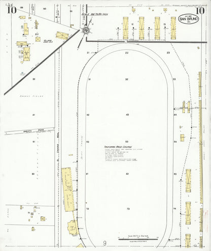 Sanborn Fire Insurance Map from San Bruno, San Mateo County, California (1925), Sheet #0010 - Complete Map Set gallery image, historic Sanborn map, vintage wall art, California California