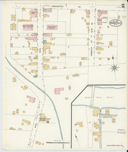 Sanborn Fire Insurance Map from Moorefield, Hardy County, West Virginia (1908), Sheet #0002 - Complete Map Set gallery image, historic Sanborn map, vintage wall art, West Virginia West Virginia
