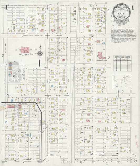 Sanborn Fire Insurance Map from Erie, Weld County, Colorado. (1948) – Historic Sanborn Fire Insurance Map Print