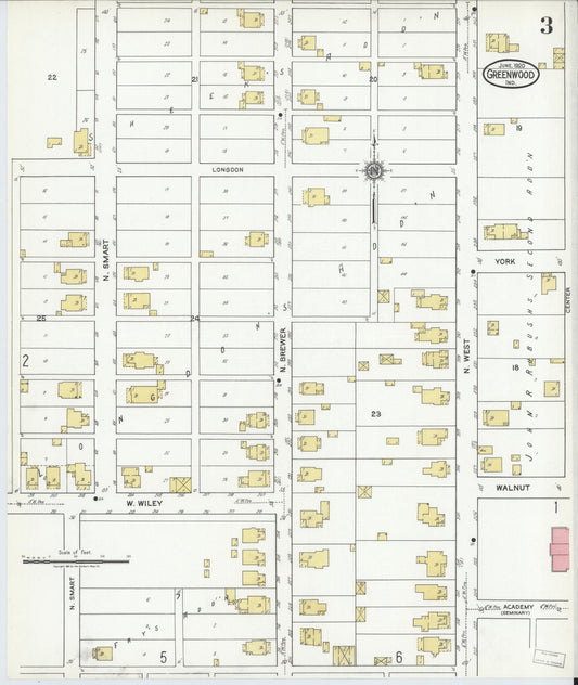 Sanborn Fire Insurance Map from Greenwood, Johnson County, Indiana (1920), Sheet #0003 - Historic Sanborn Fire Insurance Map Print, vintage old map wall art, antique decor, genealogy gift, Indiana Indiana map