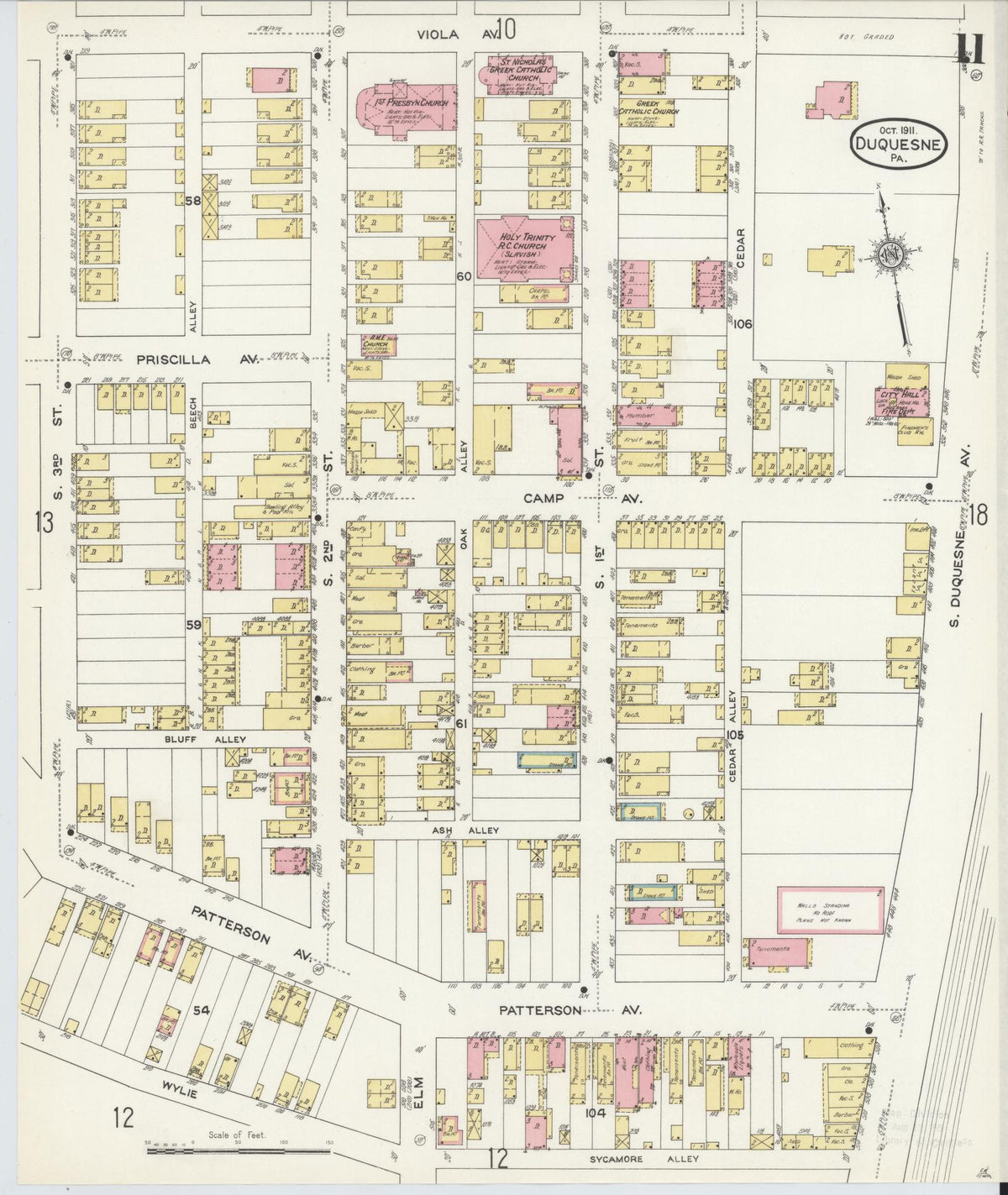 Sanborn Fire Insurance Map from Duquesne, Allegheny County, Pennsylvania (1911), Sheet #0011 - Complete Map Set gallery image, historic Sanborn map, vintage wall art, Pennsylvania Pennsylvania