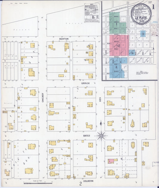 Sanborn Fire Insurance Map from La Plata, Macon County, Missouri (1900), Sheet #0001 - Complete Map Set gallery image, historic Sanborn map, vintage wall art, Missouri Missouri