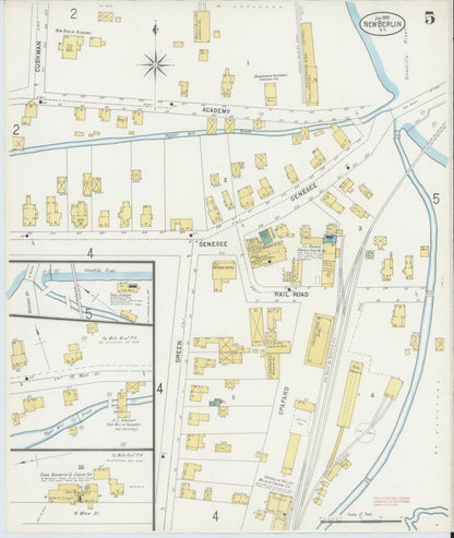 Sanborn Fire Insurance Map from New Berlin, Chenango County, New York (1899), Sheet #0005 - Complete Map Set gallery image, historic Sanborn map, vintage wall art, New York New York
