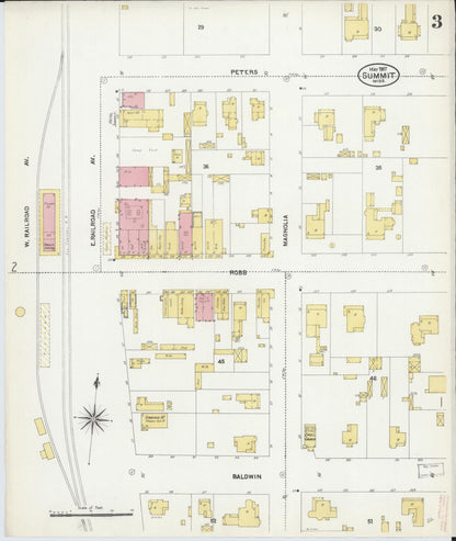 Sanborn Fire Insurance Map from Summit, Pike County, Mississippi (1907), Sheet #0003 - Complete Map Set gallery image, historic Sanborn map, vintage wall art, Mississippi Mississippi