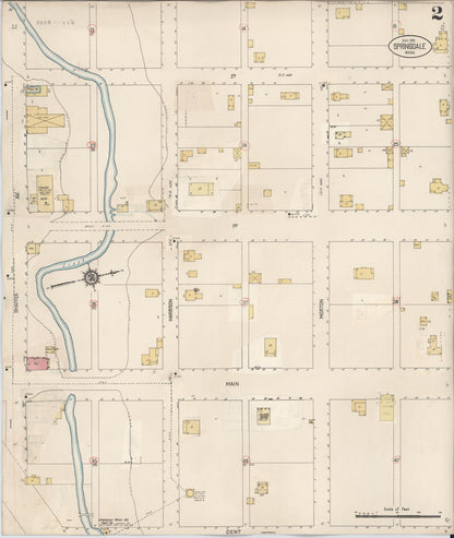 Sanborn Fire Insurance Map from Springdale, Stevens County, Washington (1932), Sheet #0002 - Complete Map Set gallery image, historic Sanborn map, vintage wall art, Washington Washington