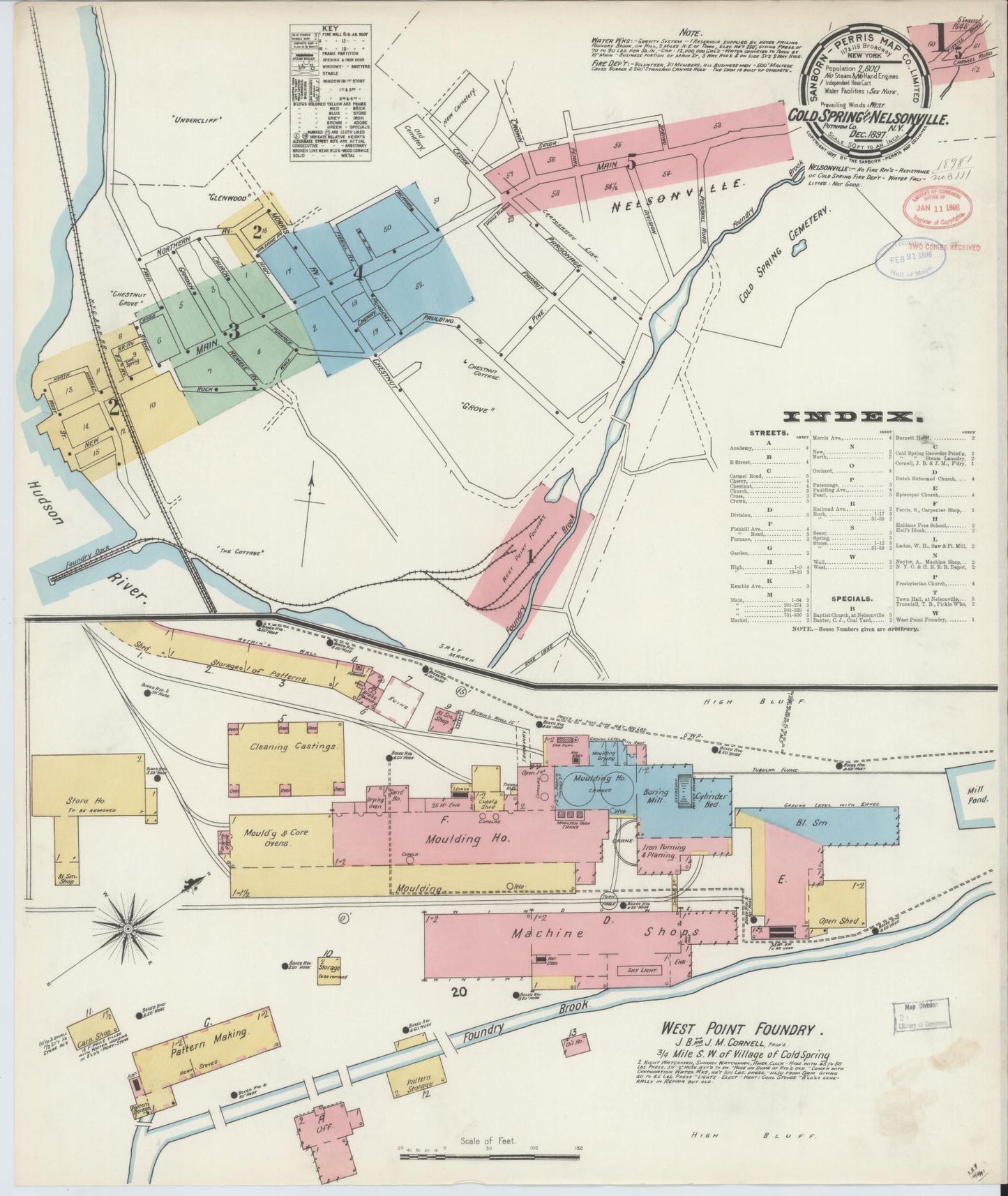 Sanborn Fire Insurance Map from Cold Spring, Putnam County, New York. (1897) – Historic Sanborn Fire Insurance Map Print