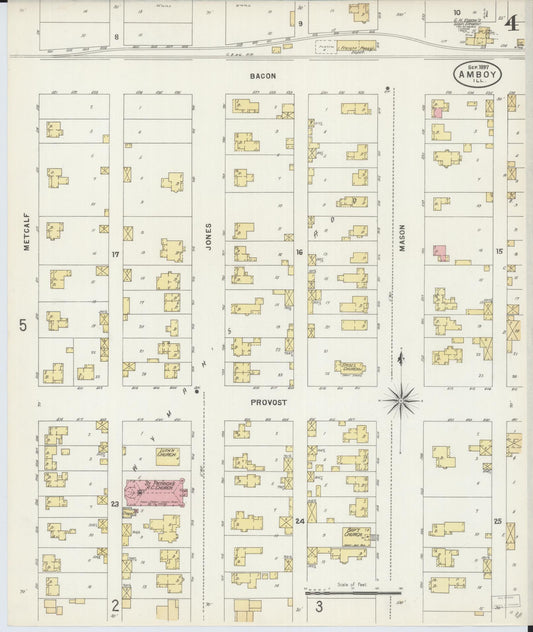 Sanborn Fire Insurance Map from Amboy, Lee County, Illinois (1897), Sheet #0004 - Historic Sanborn Fire Insurance Map Print, vintage old map wall art, antique decor, genealogy gift, Illinois Illinois map