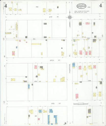 Sanborn Fire Insurance Map from Douglas, Cochise County, Arizona (1929), Sheet #0004 - Complete Map Set gallery image, historic Sanborn map, vintage wall art, Arizona Arizona