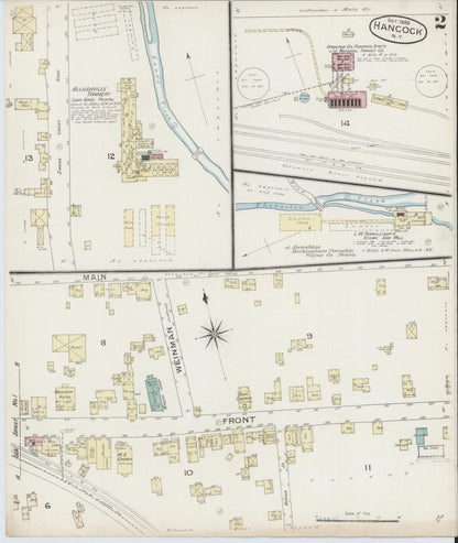 Sanborn Fire Insurance Map from Hancock, Delaware County, New York (1886), Sheet #0002 - Complete Map Set gallery image, historic Sanborn map, vintage wall art, New York New York