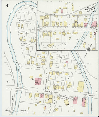 Sanborn Fire Insurance Map from Salineville, Columbiana County, Ohio (1924), Sheet #0004 - Complete Map Set gallery image, historic Sanborn map, vintage wall art, Ohio Ohio