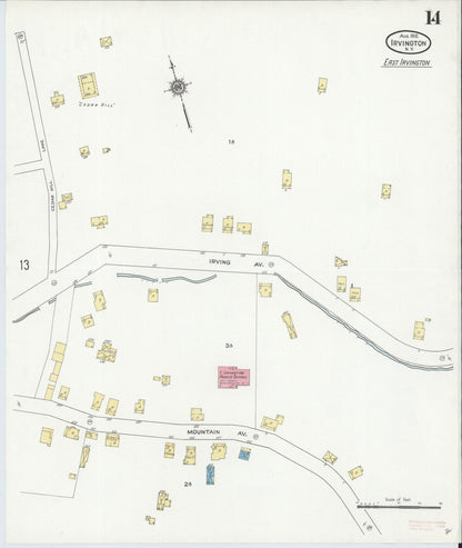 Sanborn Fire Insurance Map from Irvington, Westchester County, New York (1912), Sheet #0014 - Complete Map Set gallery image, historic Sanborn map, vintage wall art, New York New York