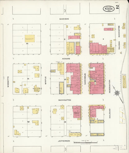 Sanborn Fire Insurance Map from Kosse, Limestone County, Texas (1921), Sheet #0002 - Complete Map Set gallery image, historic Sanborn map, vintage wall art, Texas Texas