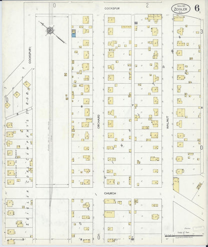 Sanborn Fire Insurance Map from Zeigler, Franklin County, Illinois (1921), Sheet #0006 - Historic Sanborn Fire Insurance Map Print, vintage old map wall art, antique decor, genealogy gift, Illinois Illinois map