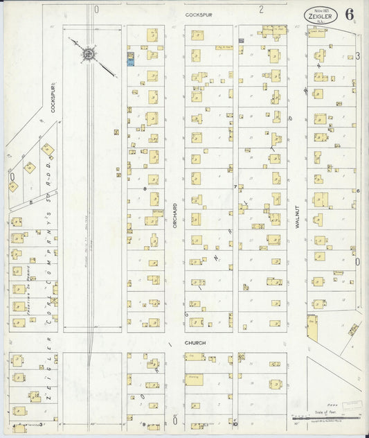 Sanborn Fire Insurance Map from Zeigler, Franklin County, Illinois (1921), Sheet #0006 - Historic Sanborn Fire Insurance Map Print, vintage old map wall art, antique decor, genealogy gift, Illinois Illinois map