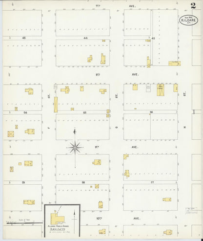 Sanborn Fire Insurance Map from Kildare, Kay County, Oklahoma (1901), Sheet #0002 - Complete Map Set gallery image, historic Sanborn map, vintage wall art, Oklahoma Oklahoma