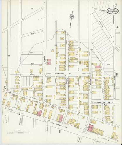 Sanborn Fire Insurance Map from Duquesne, Allegheny County, Pennsylvania (1911), Sheet #0007 - Complete Map Set gallery image, historic Sanborn map, vintage wall art, Pennsylvania Pennsylvania