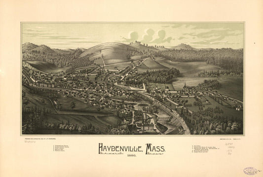Haydenville, Mass. 1886. (1886) – Historic Bird’s-Eye View Panorama Print