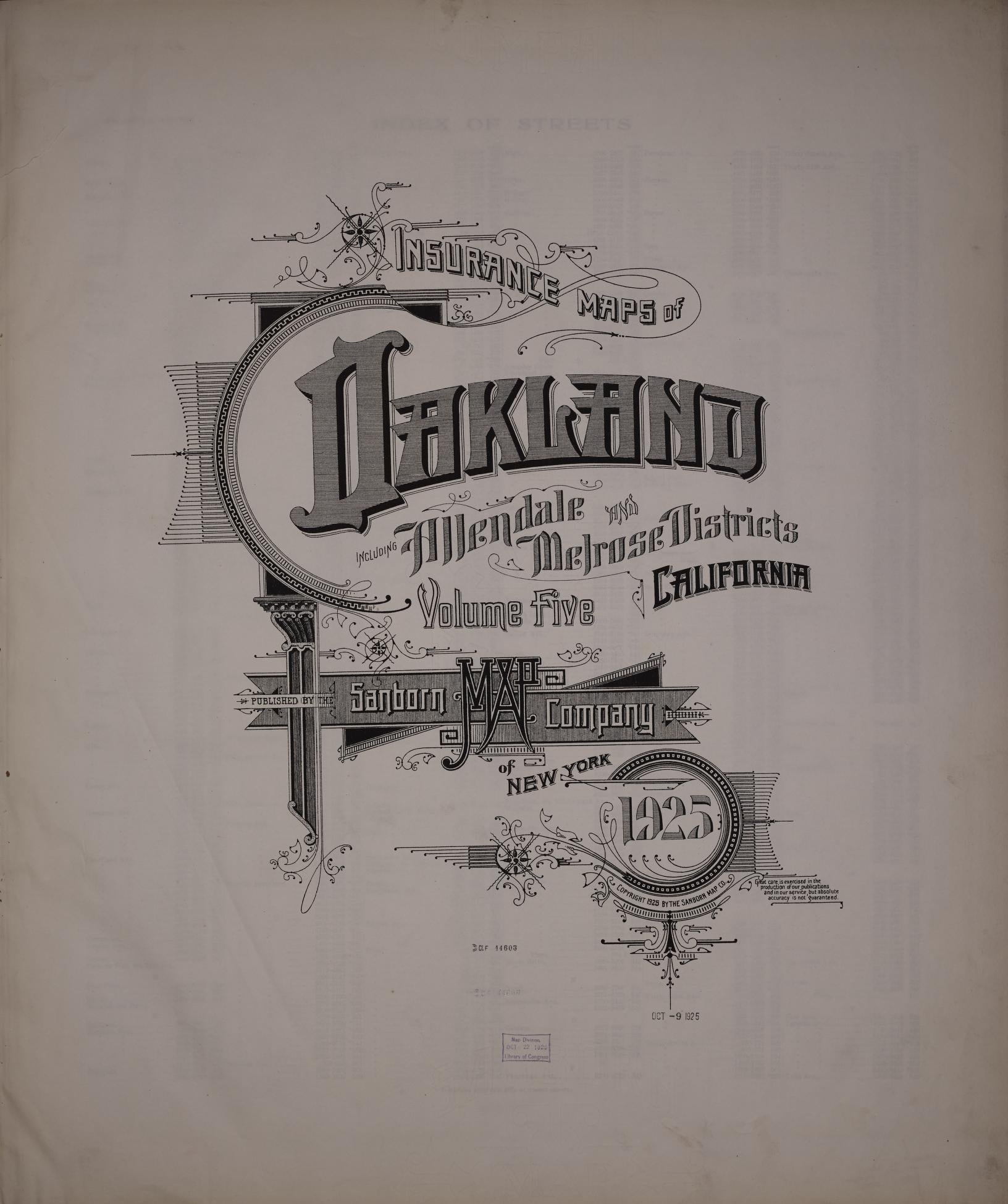 Sanborn Fire Insurance Map from Oakland, Alameda County, California (1925), Sheet #0001 - Historic Sanborn Fire Insurance Map Print, vintage old map wall art, antique decor, genealogy gift, California California map