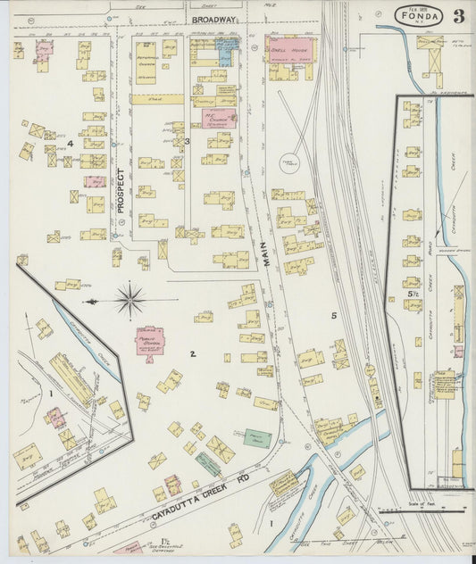 Sanborn Fire Insurance Map from Fonda, Montgomery County, New York (1891), Sheet #0003 - Historic Sanborn Fire Insurance Map Print, vintage old map wall art, antique decor, genealogy gift, New York New York map