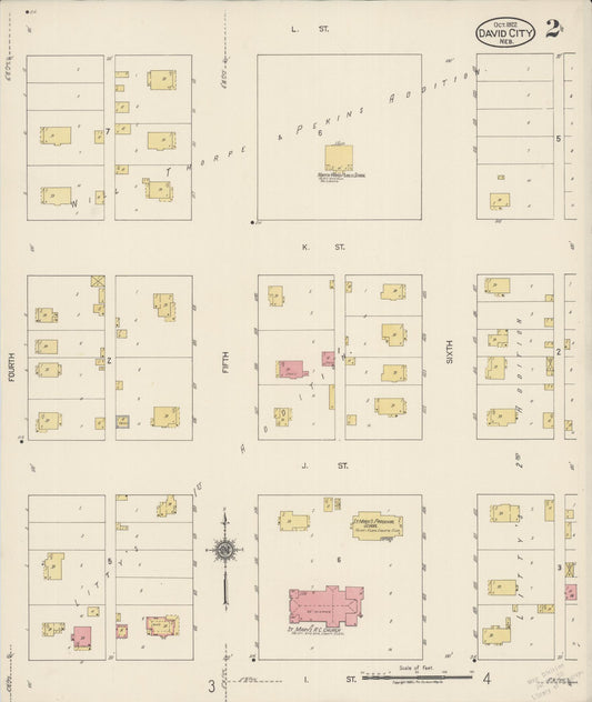 Sanborn Fire Insurance Map from David City, Butler County, Nebraska (1922), Sheet #0002 - Historic Sanborn Fire Insurance Map Print, vintage old map wall art, antique decor, genealogy gift, Nebraska Nebraska map