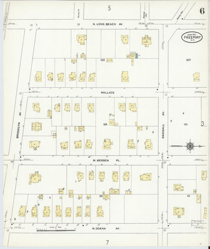 Sanborn Fire Insurance Map from Freeport, Nassau County, New York (1910), Sheet #0006 - Complete Map Set gallery image, historic Sanborn map, vintage wall art, New York New York