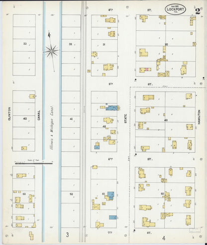 Sanborn Fire Insurance Map from Lockport, Will County, Illinois (1902), Sheet #0002 - Complete Map Set gallery image, historic Sanborn map, vintage wall art, Illinois Illinois