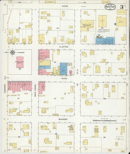 Sanborn Fire Insurance Map from Benton, Marshall County, Kentucky (1915), Sheet #0003 - Complete Map Set gallery image, historic Sanborn map, vintage wall art, Kentucky Kentucky
