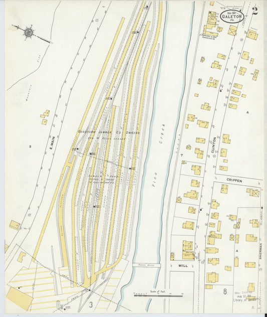 Sanborn Fire Insurance Map from Galeton, Potter County, Pennsylvania (1911), Sheet #0002 - Historic Sanborn Fire Insurance Map Print, vintage old map wall art, antique decor, genealogy gift, Pennsylvania Pennsylvania map