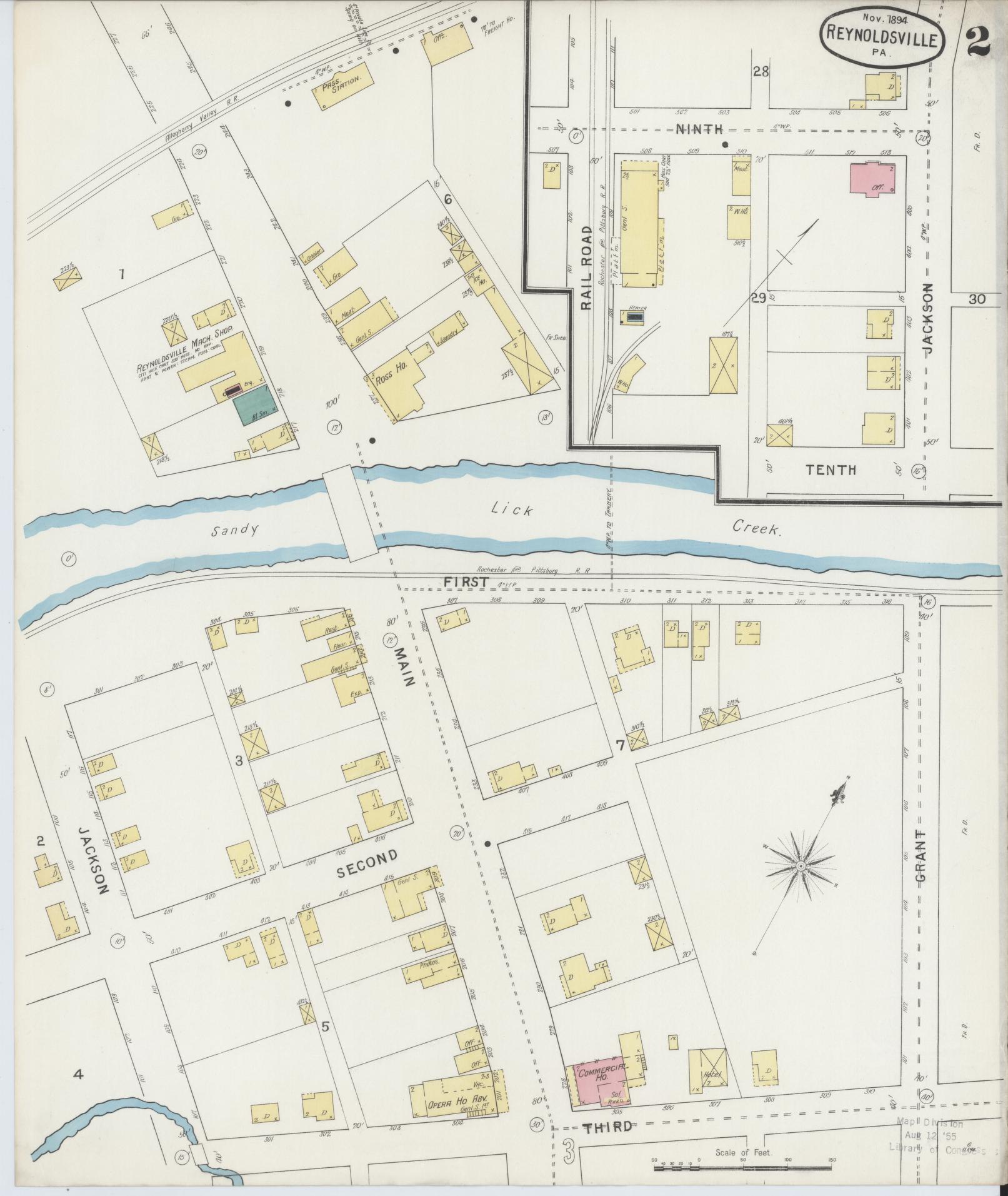 Sanborn Fire Insurance Map from Reynoldsville, Jefferson County, Pennsylvania (1894), Sheet #0002 - Complete Map Set gallery image, historic Sanborn map, vintage wall art, Pennsylvania Pennsylvania