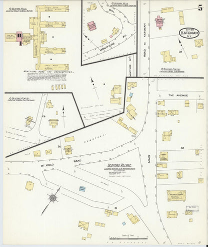 Sanborn Fire Insurance Map from Katonah, Westchester County, New York (1910), Sheet #0005 - Complete Map Set gallery image, historic Sanborn map, vintage wall art, New York New York