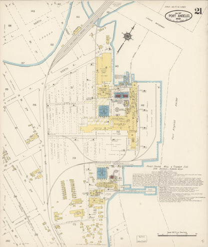 Sanborn Fire Insurance Map from Port Angeles, Clallam County, Washington (1917), Sheet #0021 - Complete Map Set gallery image, historic Sanborn map, vintage wall art, Washington Washington