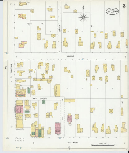 Sanborn Fire Insurance Map from Jefferson, Ashtabula County, Ohio (1902), Sheet #0003 - Historic Sanborn Fire Insurance Map Print, vintage old map wall art, antique decor, genealogy gift, Ohio Ohio map